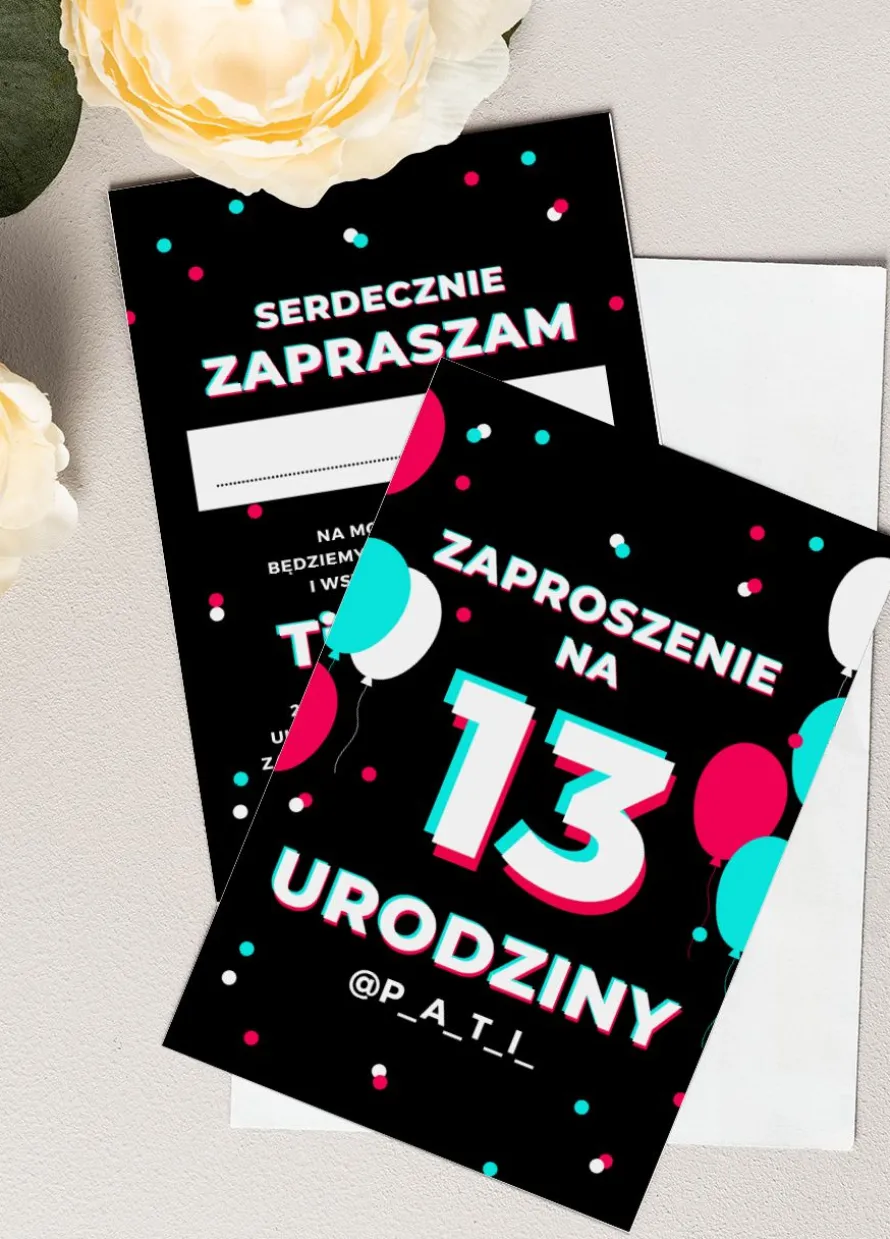 Zaproszenia na urodziny nastolatków W STYLU TIK TOK