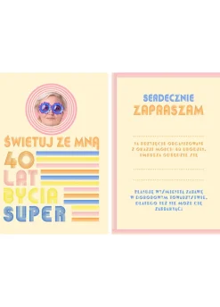 Zaproszenia na 40 urodziny personalizowane DISCO PARTY