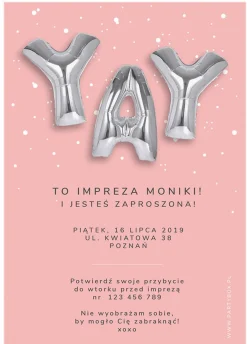 Zaproszenia personalizowane IMPREZA
