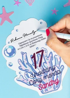 Zaproszenia personalizowane urodzinowe MERMAID (6szt.)
