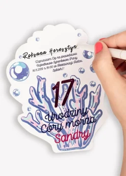 Zaproszenia personalizowane urodzinowe MERMAID (6szt.)