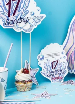 Zaproszenia personalizowane urodzinowe MERMAID (6szt.)