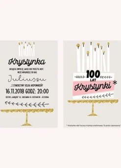 Zaproszenia personalizowane RÓŻOWY TORT