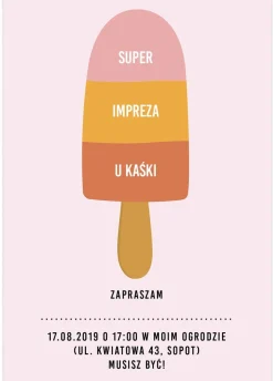 Zaproszenia personalizowane ICE CREAM