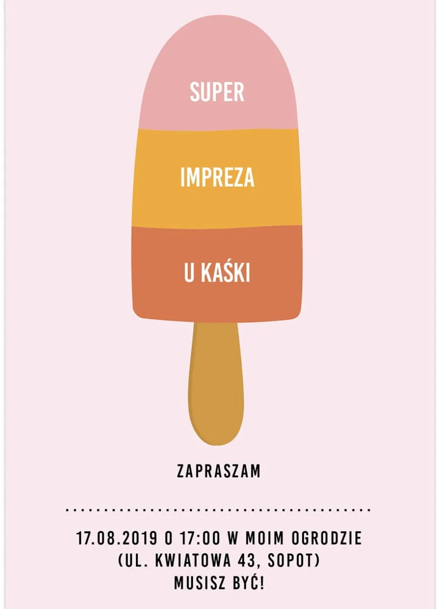 Zaproszenia personalizowane ICE CREAM