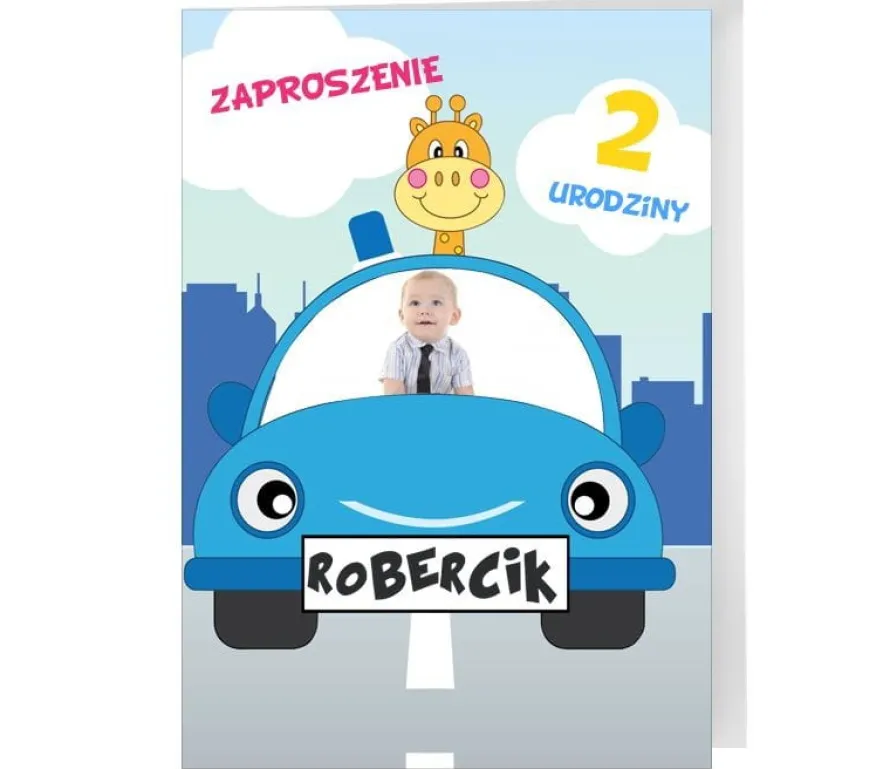 Zaproszenia personalizowane SAMOCHODZIK