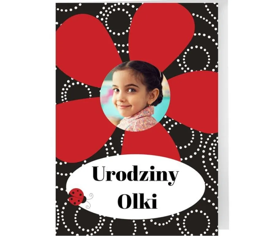 Zaproszenia personalizowane BIEDRONKA zaproszenia na urodziny dziecka
