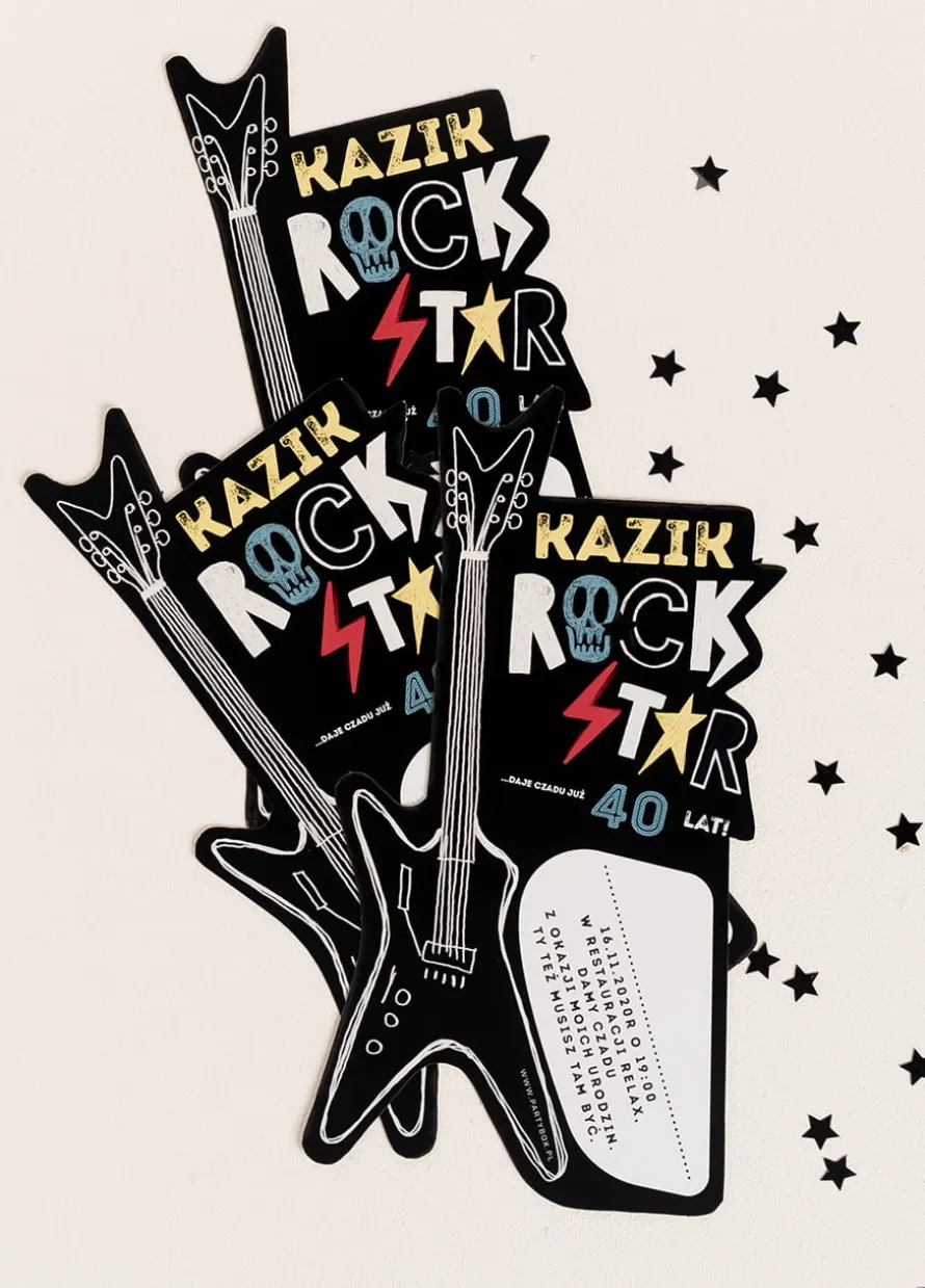 Zaproszenia personalizowane ROCKSTAR (6szt.)