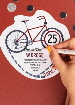 Zaproszenia personalizowane na urodziny rowerzysty ROWEROWO (6szt.)