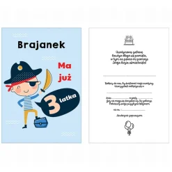 Zaproszenia pirackie personalizowane MAŁY PIRAT