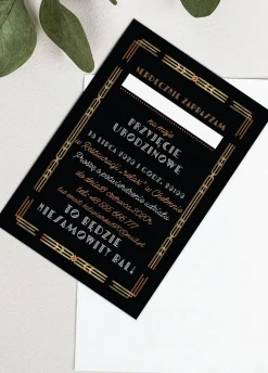 Zaproszenia urodzinowe glamour GATSBY personalizowane