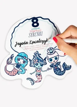 Zaproszenia urodzinowe SYRENKI personalizowane zaproszenia (6szt.)