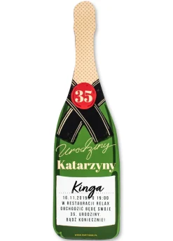 Zaproszenia urodzinowe SZAMPAN personalizowane (6szt.)