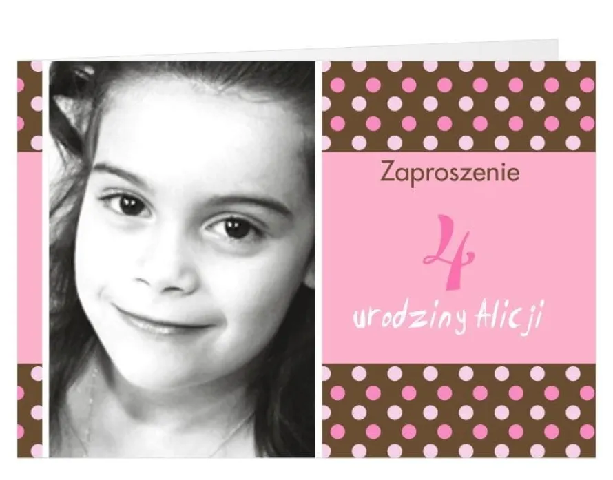 Zaproszenia urodzinowe ze zdjęciem KROPECZKI