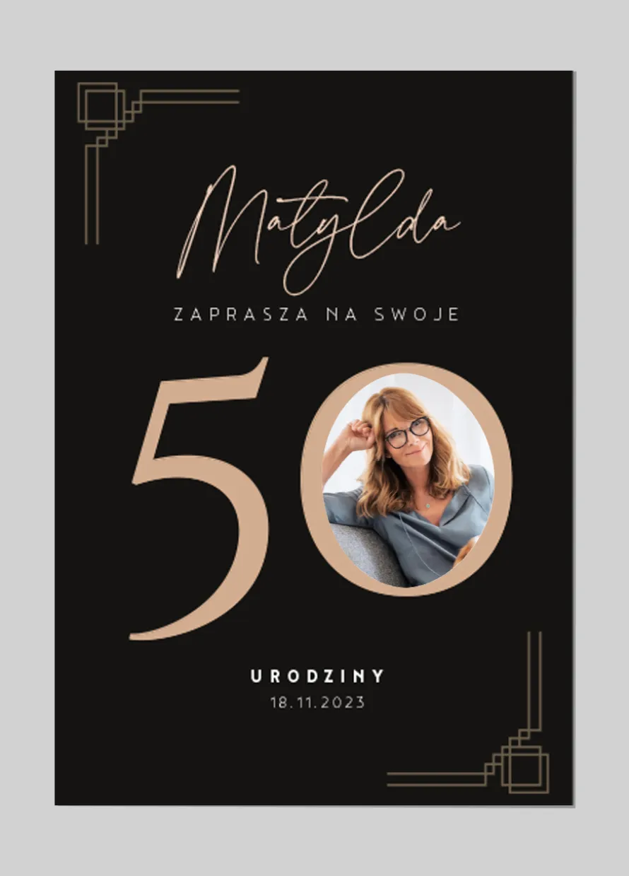Zaproszenia ze zdjęciem na 50 URODZINY