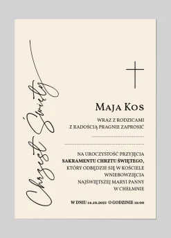 Zaproszenie na CHRZEST ŚWIĘTY