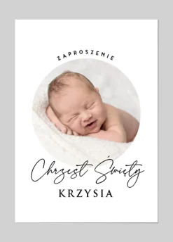 Zaproszenie na chrzest ZE ZDJĘCIEM