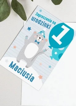 Zaproszenie personalizowane na roczek MAŁY MIŚ
