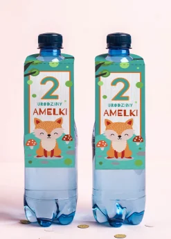 Zawieszki do butelek dla dzieci LEŚNE URODZINY (4szt.)