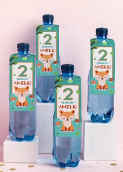 Zawieszki do butelek dla dzieci LEŚNE URODZINY (4szt.)