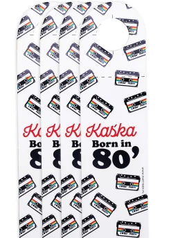 Zawieszki na butelki I LOVE 80`s (4 szt.)
