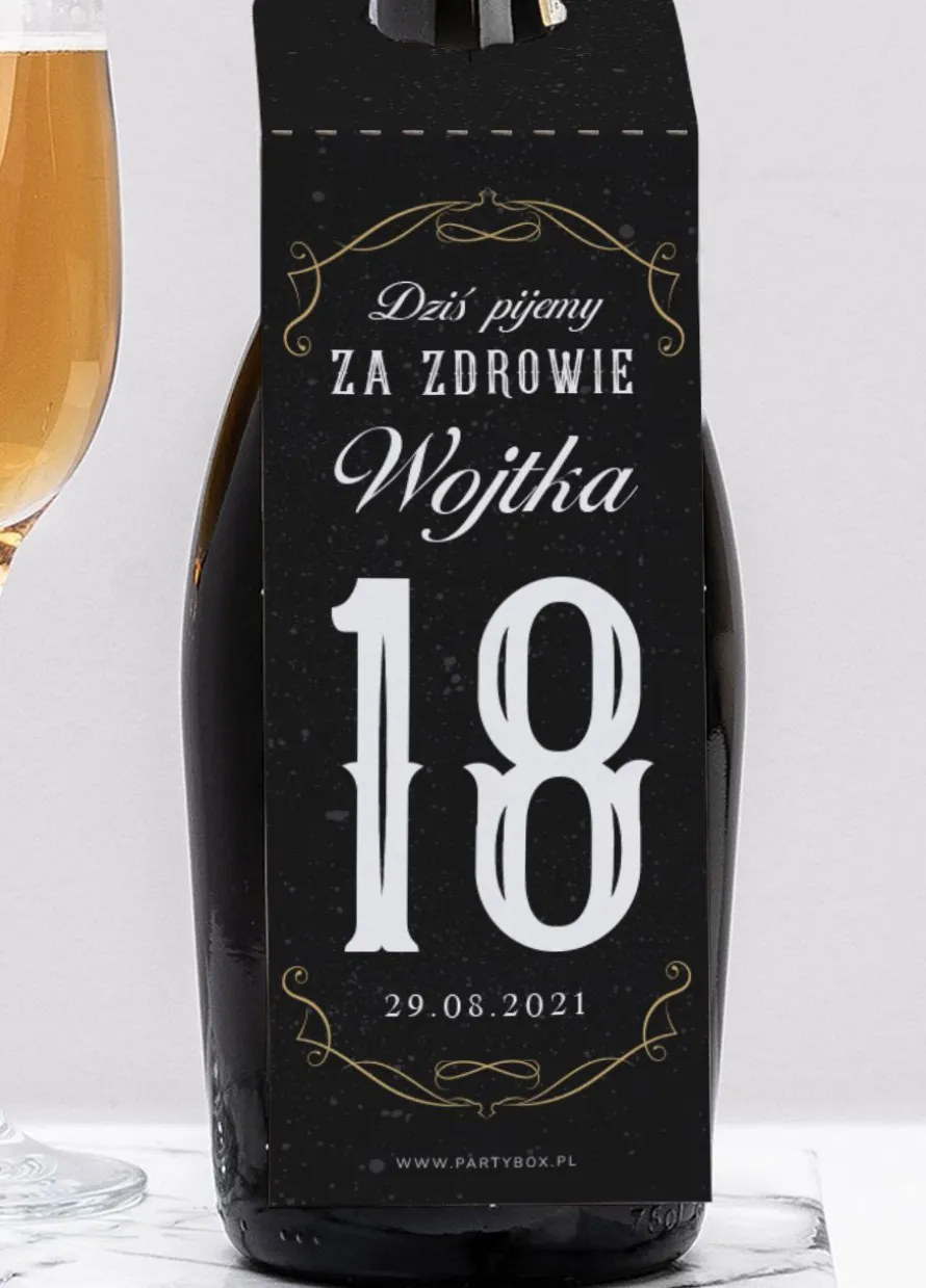 Zawieszki na butelki 18 URODZINY dla chłopaka (4szt.)
