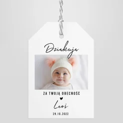 Zawieszki ze zdjęciem PODZIĘKOWANIE za przybycie na urodziny (16szt.)