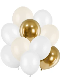 Zestaw balonów BIAŁO-ZŁOTY (10szt.)