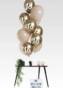 Zestaw balonów na 18 - GOLDEN LATTE (12szt.)
