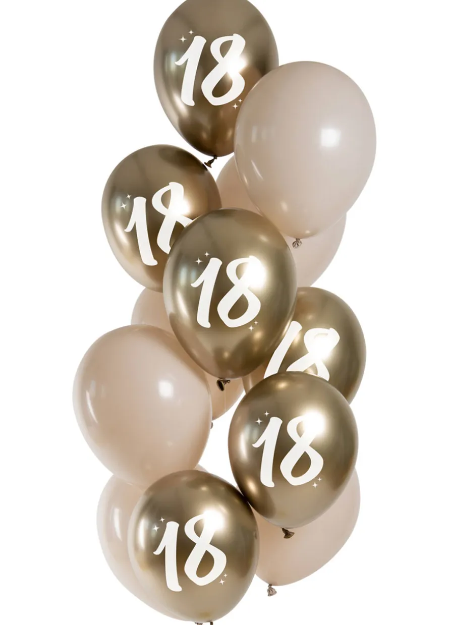Zestaw balonów na 18 - GOLDEN LATTE (12szt.)