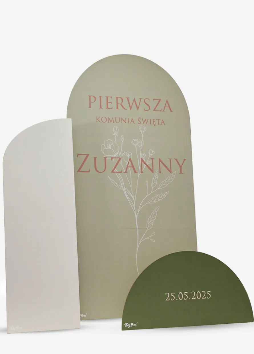 Zestaw dekoracji stojących TWÓJ TEKST stand kartonowy