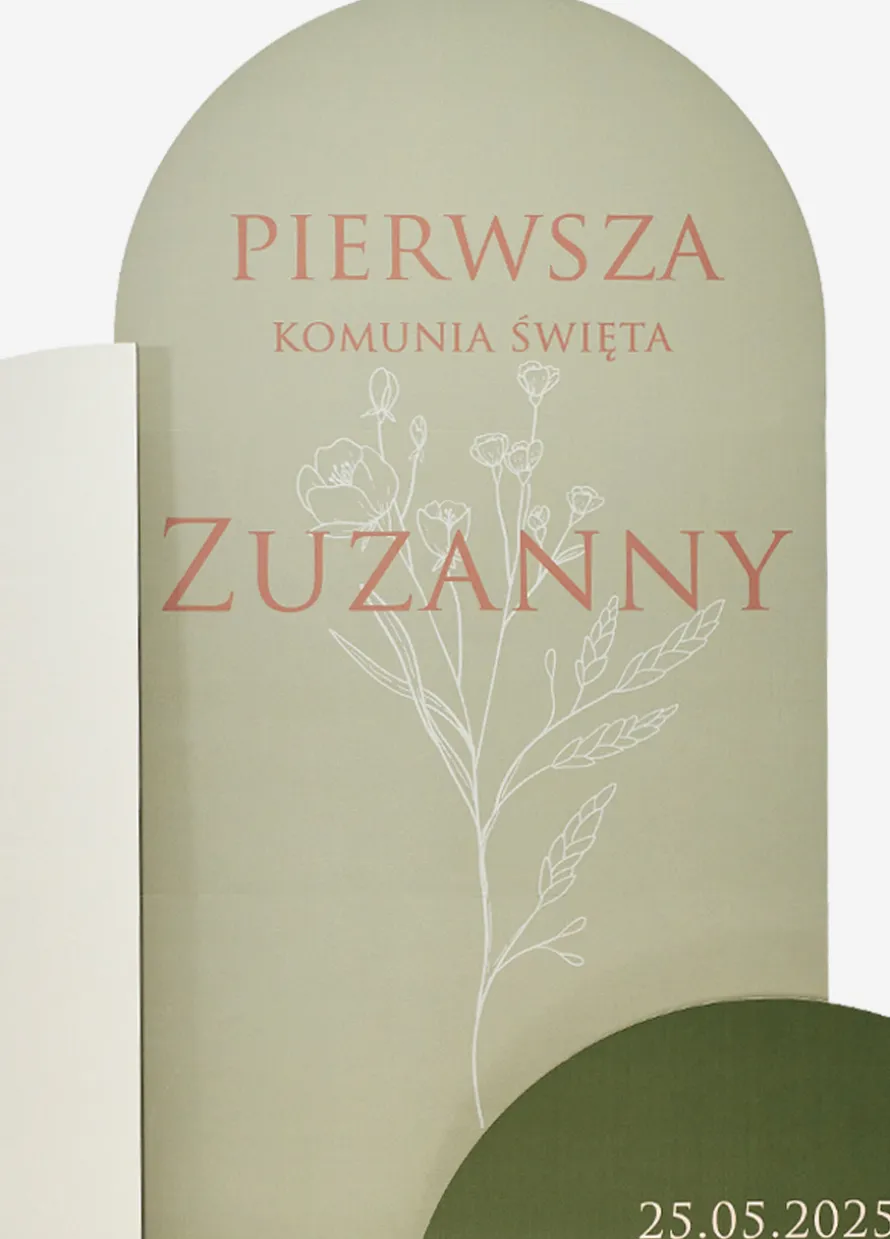 Zestaw dekoracji stojących TWÓJ TEKST stand kartonowy