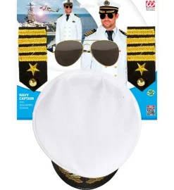 Zestaw KAPITAN czapka, pagony, okulary