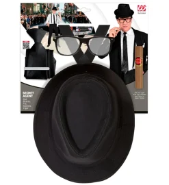 Zestaw KRÓL BLUESA kapelusz, szelki, krawat, okulary Blues Brothers