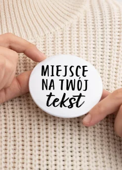 Zestaw przypinek personalizowanych TWÓJ TEKST 12szt.