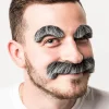 Zestaw sztuczne wąsy i brwi siwe