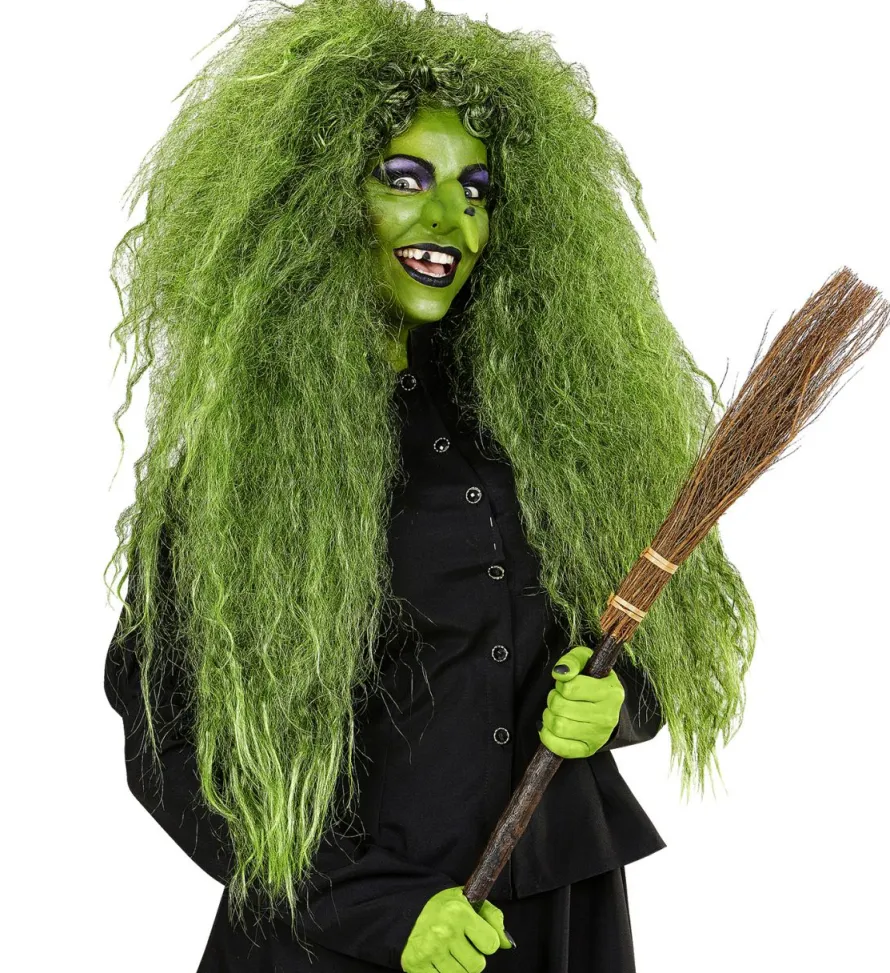 Zielona peruka WIEDŹMY na Halloween