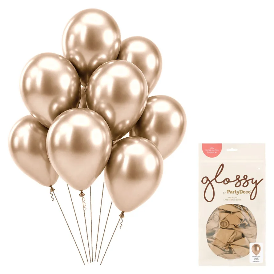 Złote balony chromowane 30 cm (50szt.)