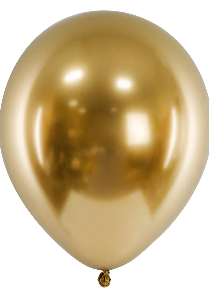 Złote balony chromowane 30 cm (50szt.)
