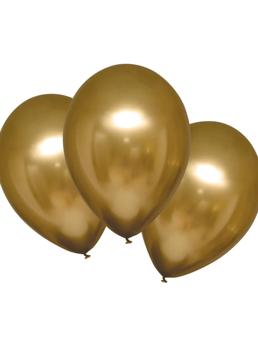 Złote balony CHROM (6szt.)