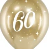 Złote BALONY NA 60 URODZINY chromowane 30 cm (6szt.)