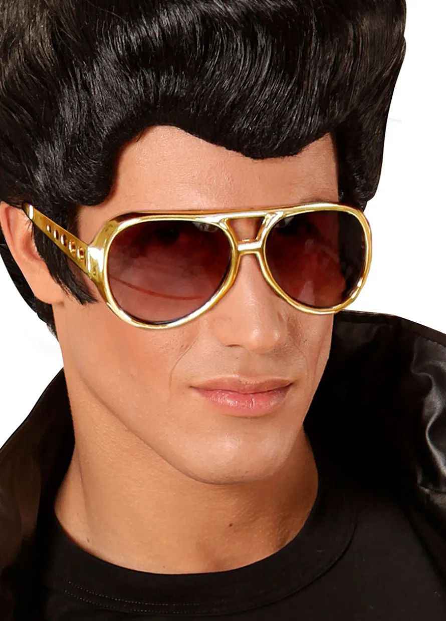 Złote okulary ELVIS lata 50.