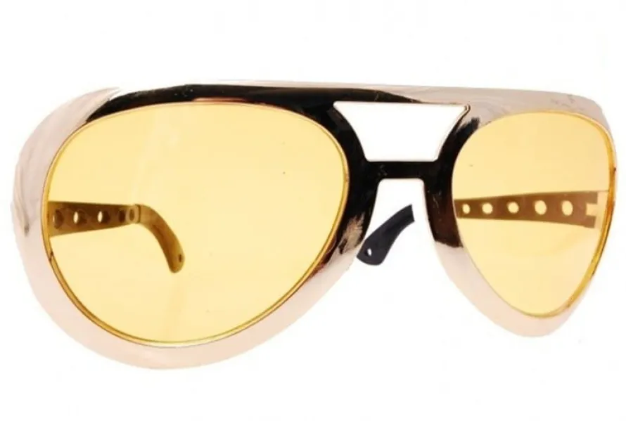 Złote Okulary imprezowe Lata 70 duże okulary disco