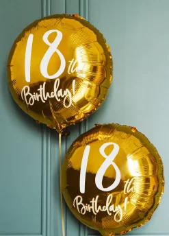 Złoty balon na 18 URODZINY foliowy 45cm